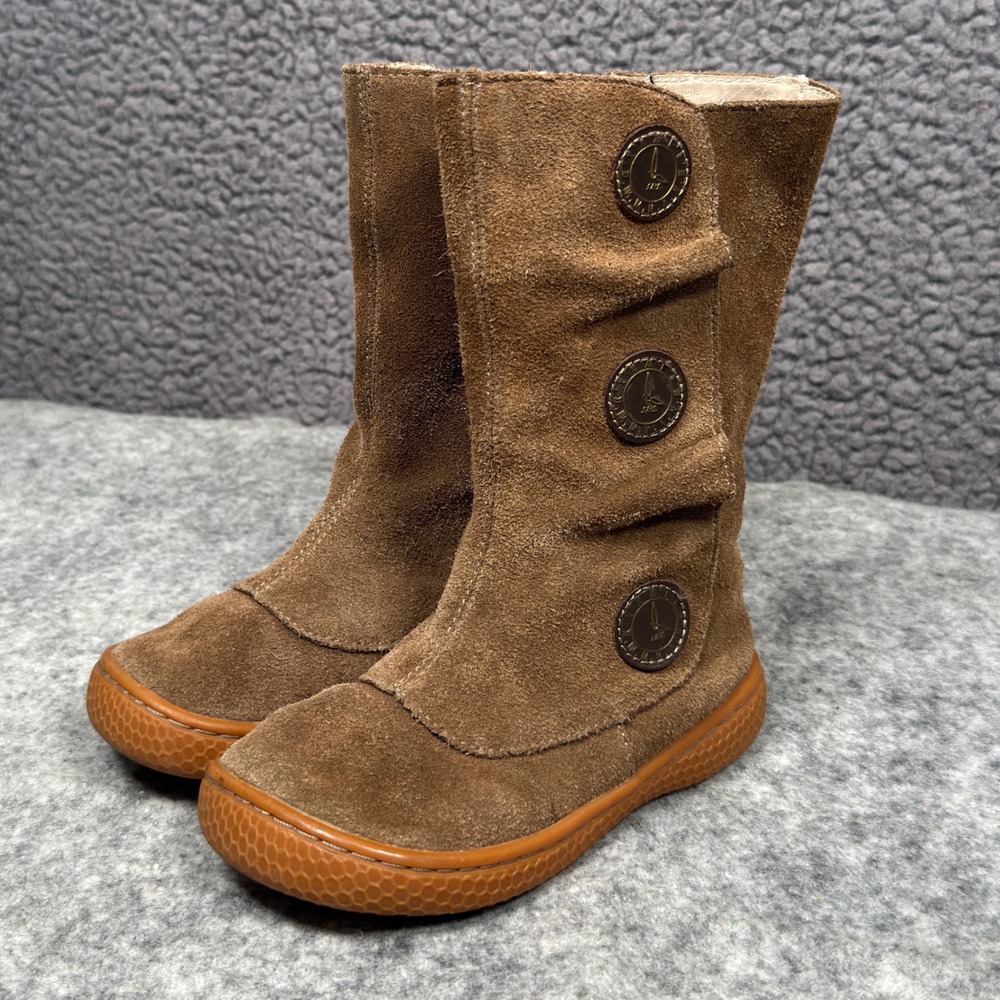 Livie & Luca Riding Boot Tiempo Taupe Classic Suede Brown Leather Girl Sise 8